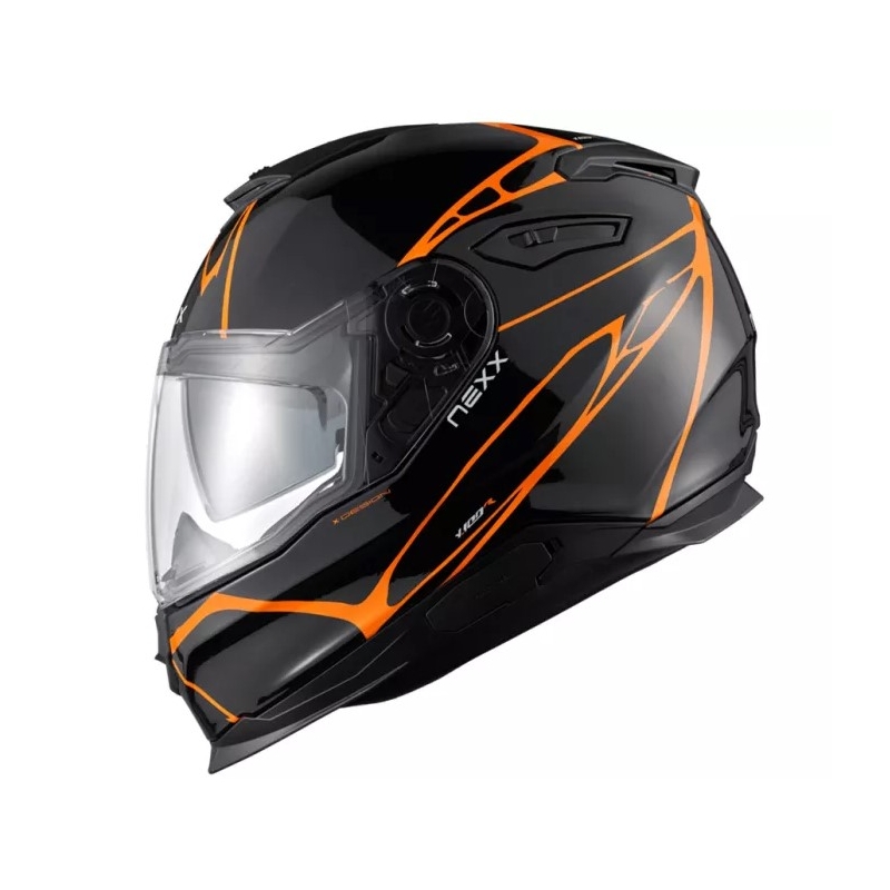 Casque moto intégral Nexx Y.100 B-SIDE noir-orange soldes