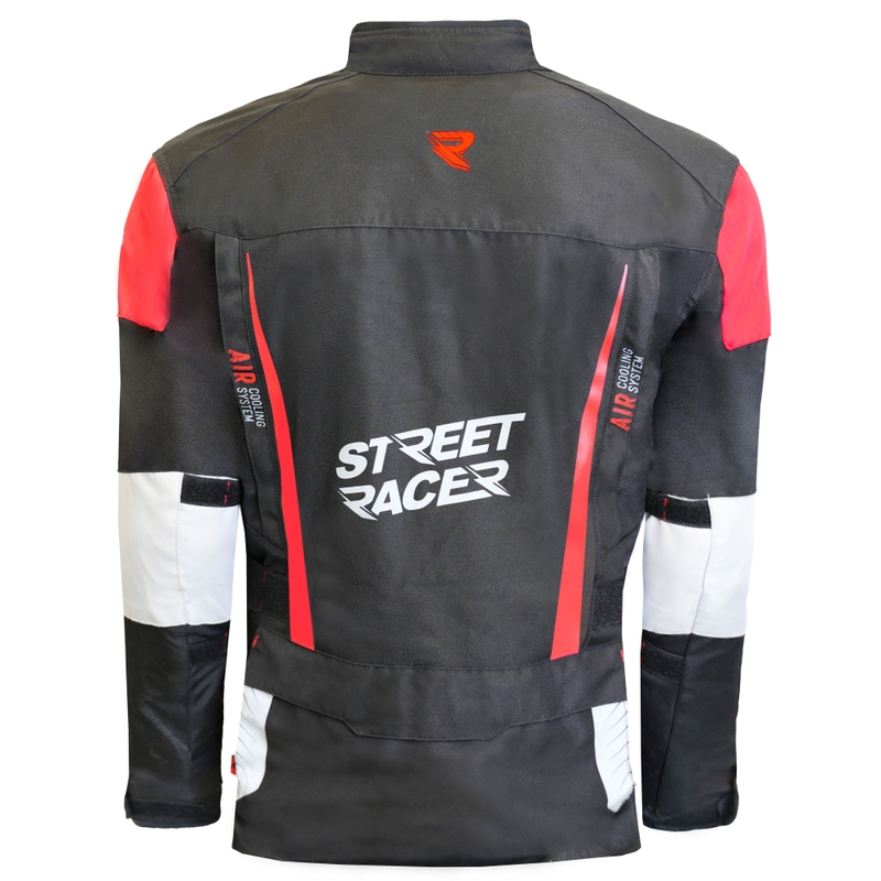 Veste de moto Street Racer All Season Noir-Gris-Rouge