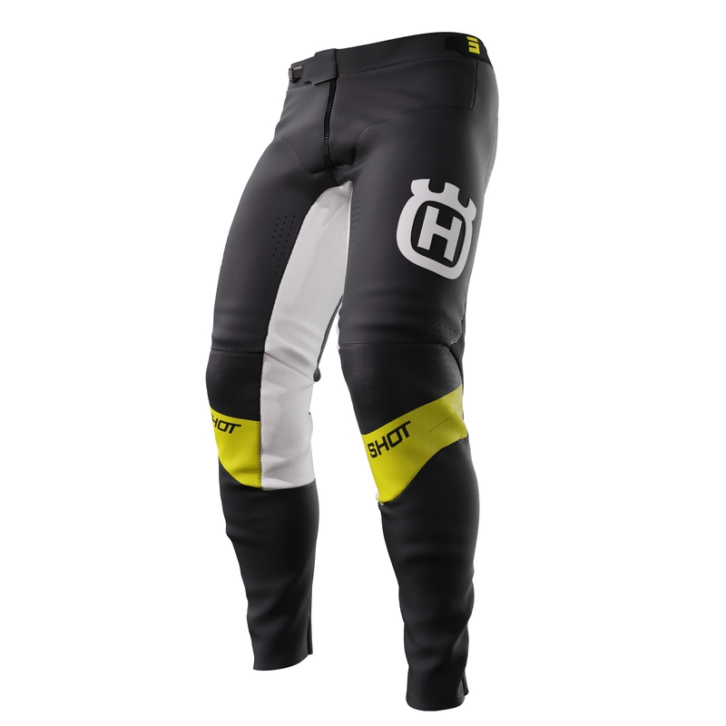 Pantalon de motocross Shot Aerolite Husqvarna LE noir vente soldes