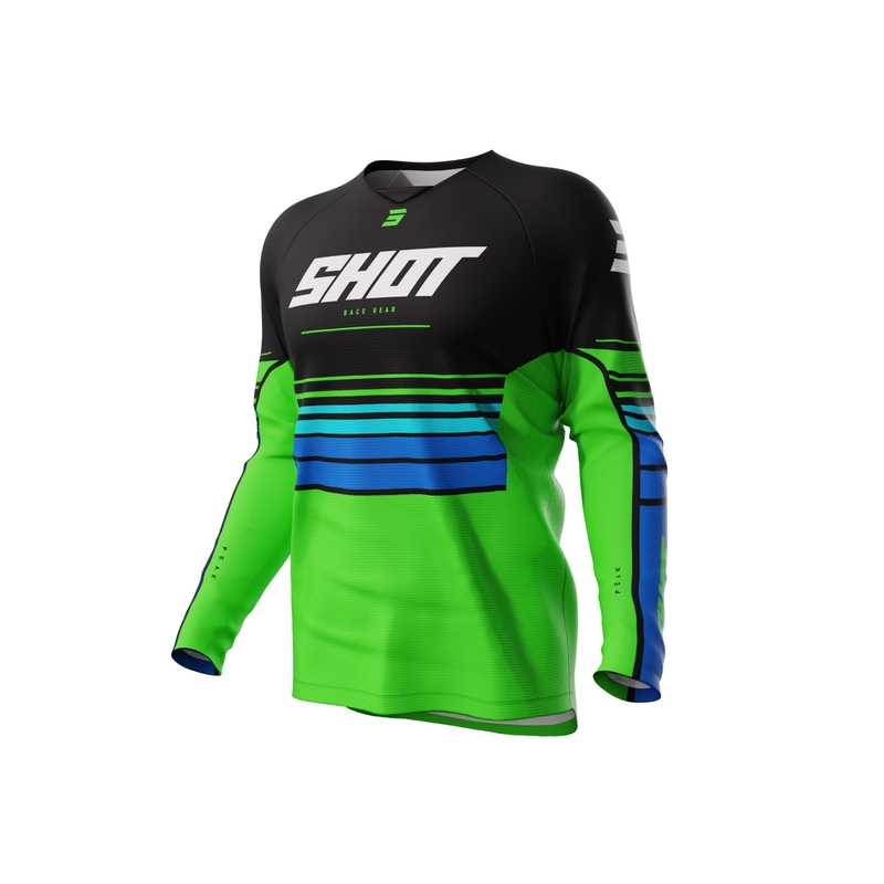Maillot motocross enfant Shot Peak vert soldes