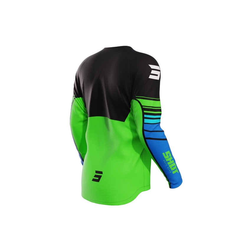 Maillot motocross enfant Shot Peak vert soldes