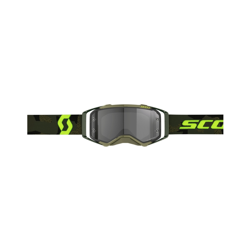 Lunettes de motocross Scott Prospect LS kaki-jaune fluo-gris clair