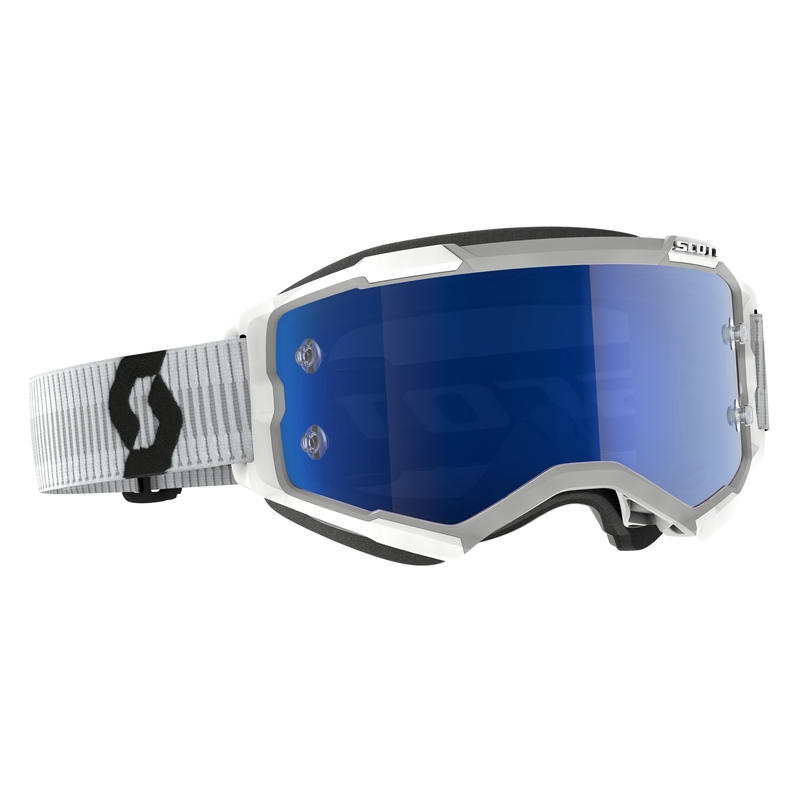 Lunettes de motocross Scott Fury CH blanc et bleu
