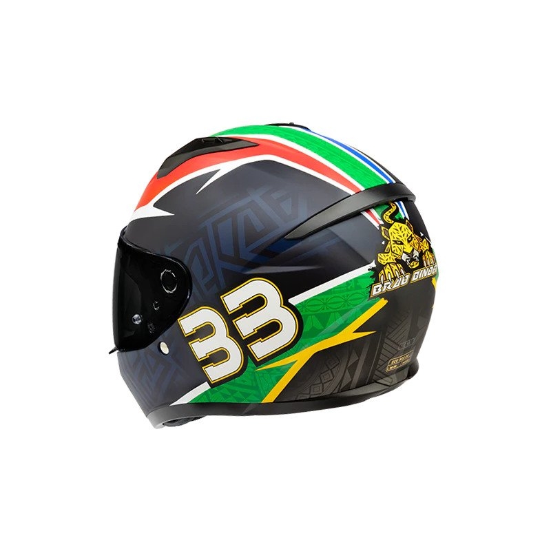 Casque moto intégral HJC C10 BB33 MC21SF bleu-vert-rouge