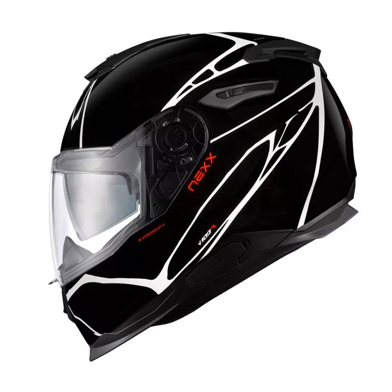 Casque moto intégral Nexx Y.100 B-SIDE noir et blanc soldes