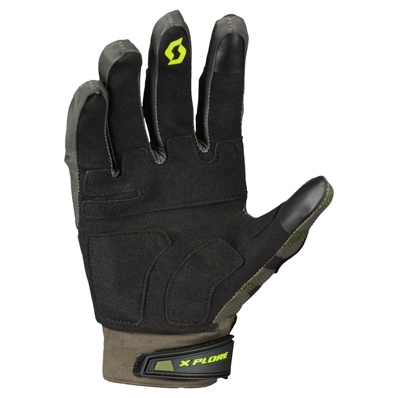 Gants moto SCOTT X-PLORE PRO armée-vert-jaune
