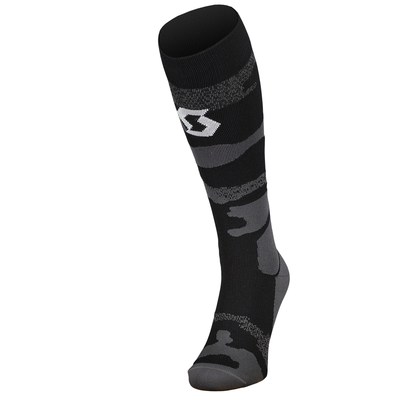 Chaussettes SCOTT MID LONG CAMO gris et blanc