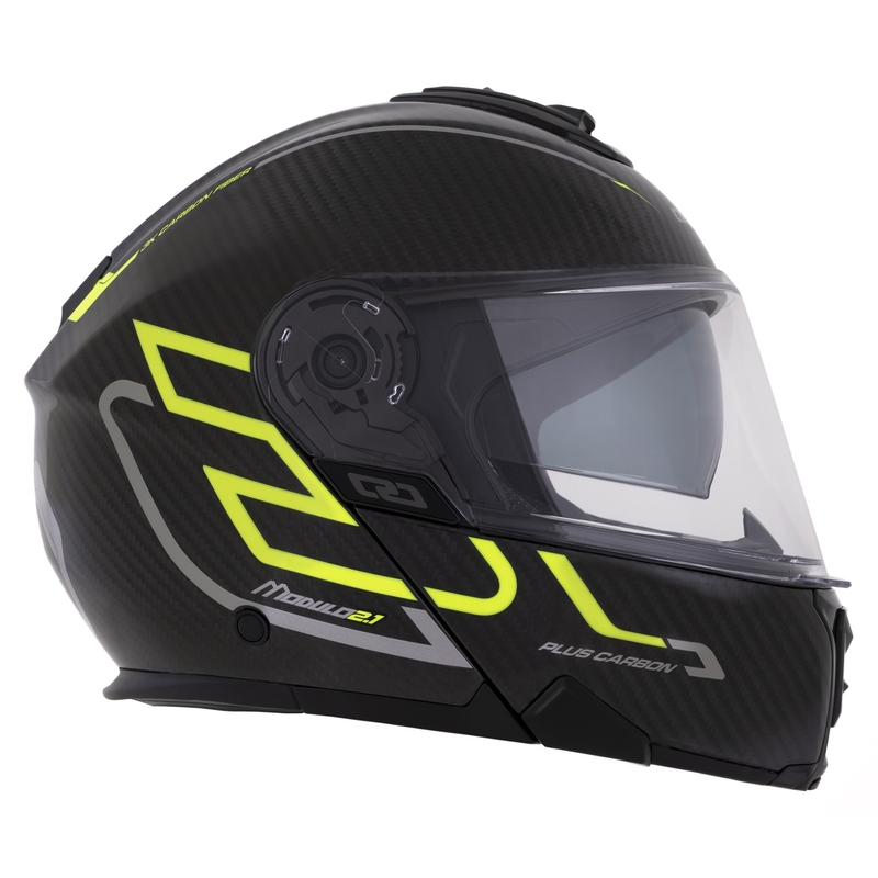 Casque modulable Cassida Modulo 2.1 Plus Carbon jaune fluo-argent-noir