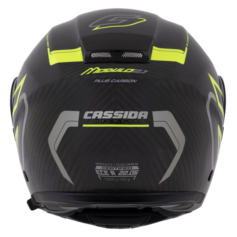Casque modulable Cassida Modulo 2.1 Plus Carbon jaune fluo-argent-noir