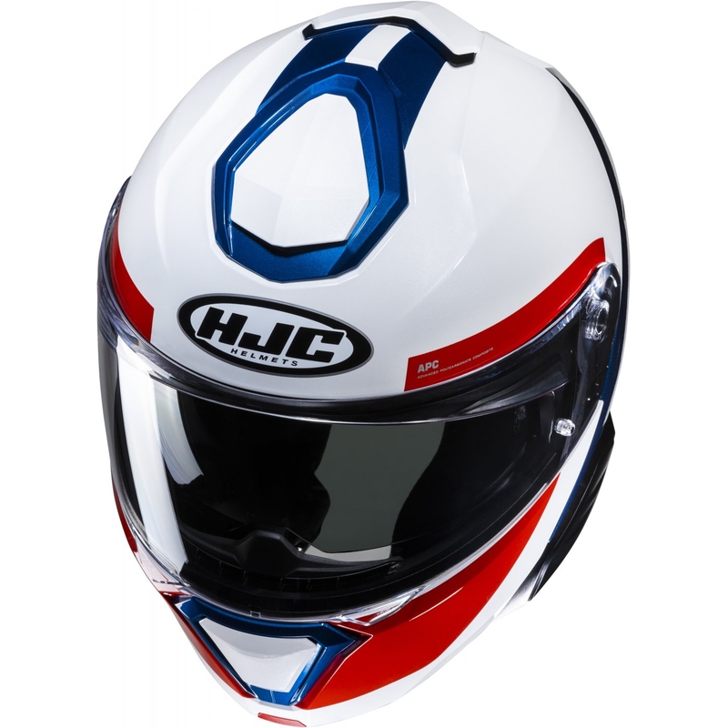 Casque à visière HJC i91 Bina MC21 blanc-bleu-rouge
