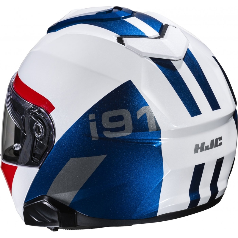 Casque à visière HJC i91 Bina MC21 blanc-bleu-rouge