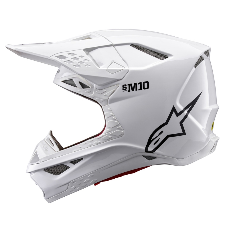 Alpinestars Supertech S-M10 Solid White Motocross Helmet