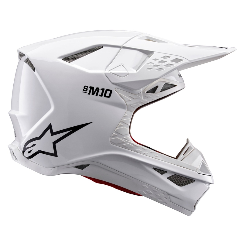 Alpinestars Supertech S-M10 Solid White Motocross Helmet