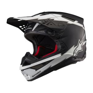Casque motocross Alpinestars Supertech S-M10 Ampress noir mat et blanc