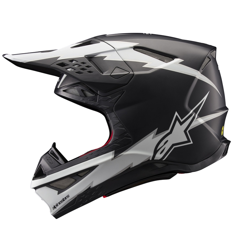 Casque motocross Alpinestars Supertech S-M10 Ampress noir mat et blanc
