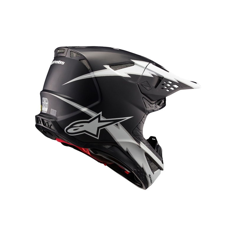 Casque motocross Alpinestars Supertech S-M10 Ampress noir mat et blanc