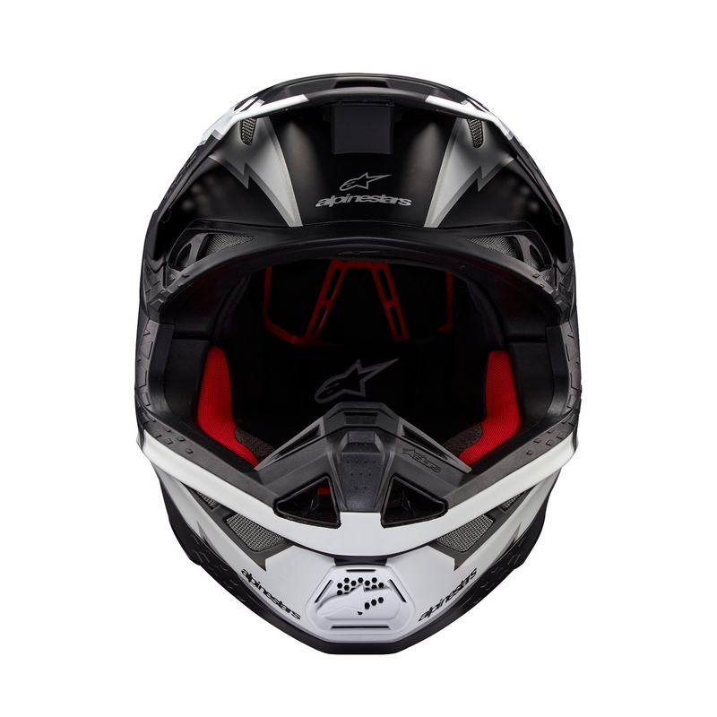 Casque motocross Alpinestars Supertech S-M10 Ampress noir mat et blanc
