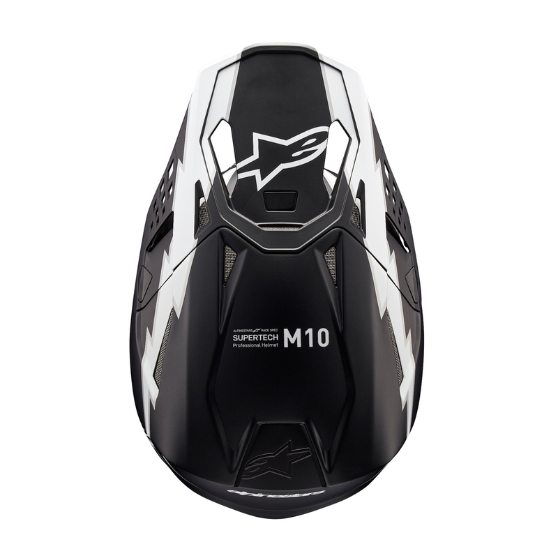 Casque motocross Alpinestars Supertech S-M10 Ampress noir mat et blanc