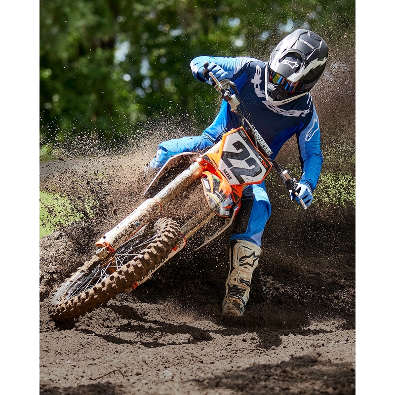 Casque motocross Alpinestars Supertech S-M10 Ampress noir mat et blanc