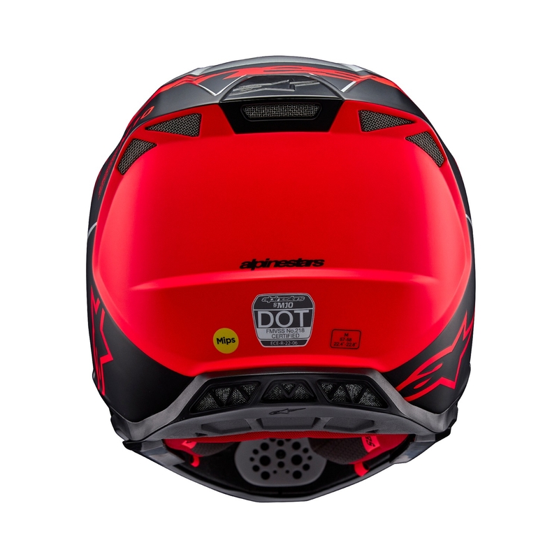 Alpinestars Casque motocross Supertech S-M10 Flood argent mat-noir-orange fluo