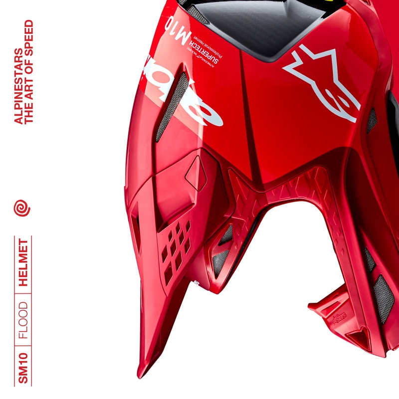 Alpinestars Casque motocross Supertech S-M10 Flood rouge fluo mat