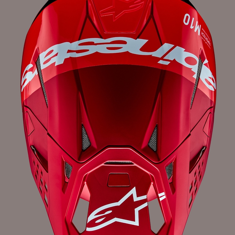 Alpinestars Casque motocross Supertech S-M10 Flood rouge fluo mat