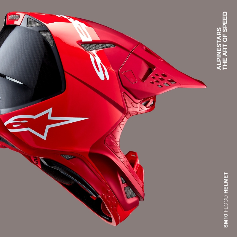 Alpinestars Casque motocross Supertech S-M10 Flood rouge fluo mat