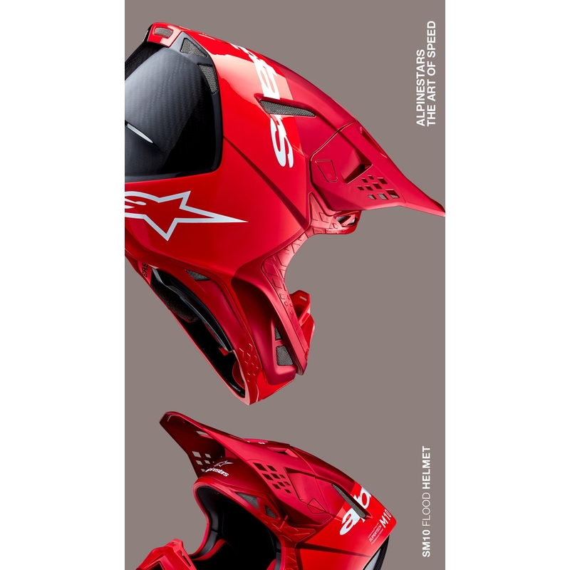 Alpinestars Casque motocross Supertech S-M10 Flood rouge fluo mat