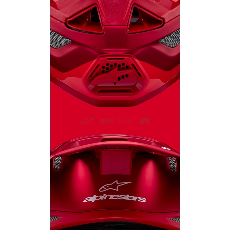 Alpinestars Casque motocross Supertech S-M10 Flood rouge fluo mat