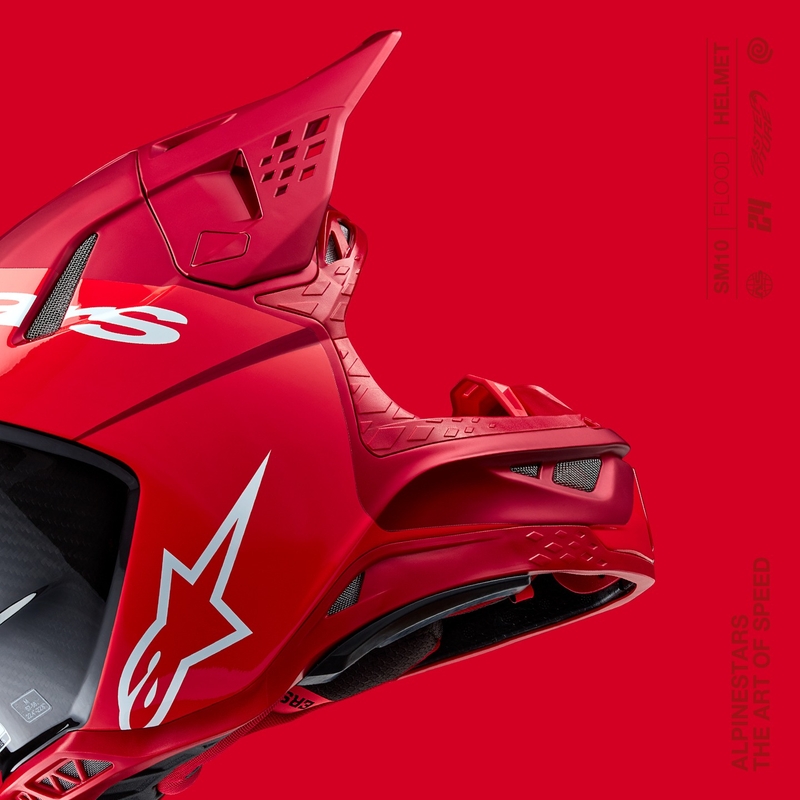 Alpinestars Casque motocross Supertech S-M10 Flood rouge fluo mat