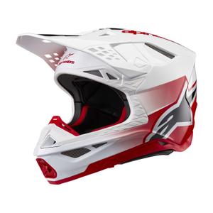 Casque motocross Alpinestars Supertech S-M10 Unite rouge et blanc
