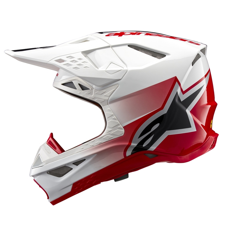 Casque motocross Alpinestars Supertech S-M10 Unite rouge et blanc