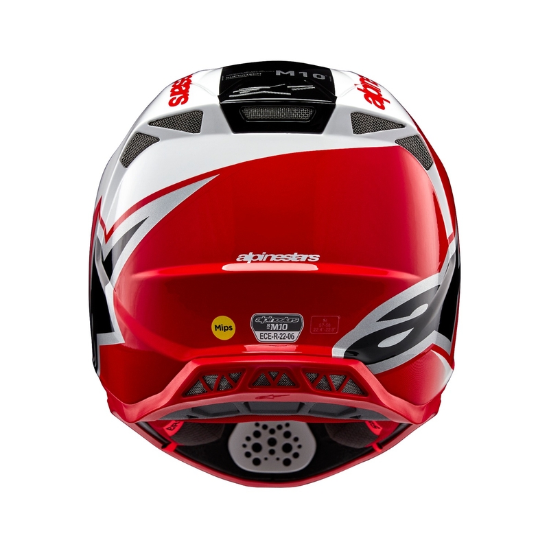 Casque motocross Alpinestars Supertech S-M10 Unite rouge et blanc