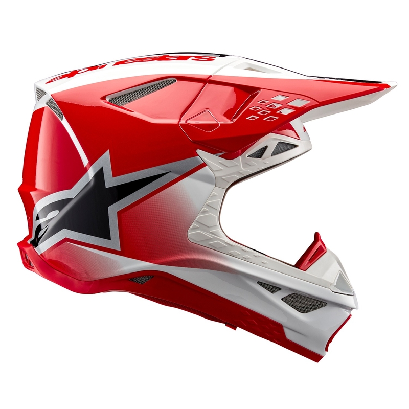 Casque motocross Alpinestars Supertech S-M10 Unite rouge et blanc
