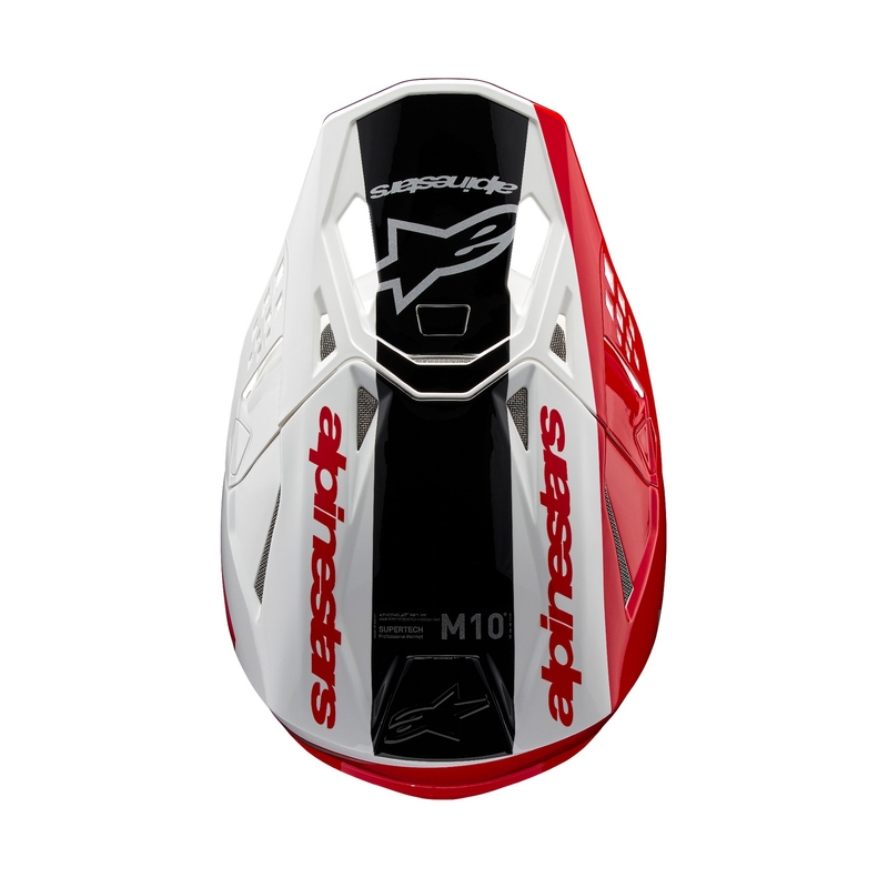 Casque motocross Alpinestars Supertech S-M10 Unite rouge et blanc