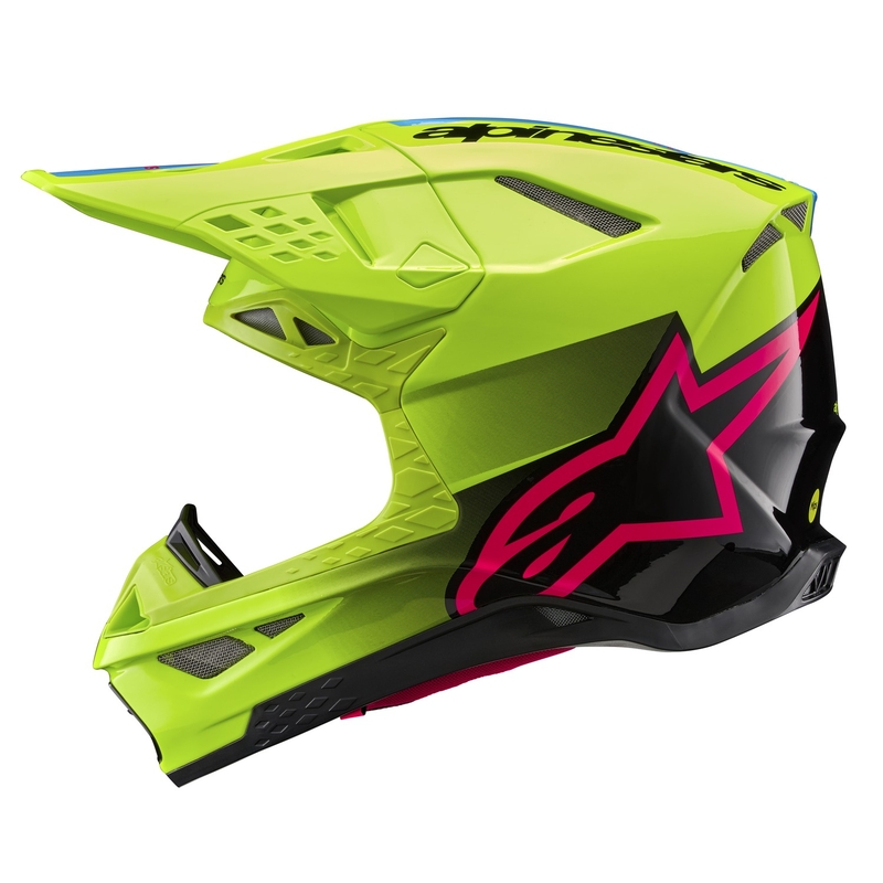 Casque motocross Alpinestars Supertech S-M10 Unite jaune fluo-noir-rose
