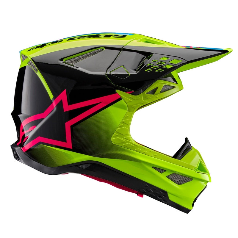 Casque motocross Alpinestars Supertech S-M10 Unite jaune fluo-noir-rose