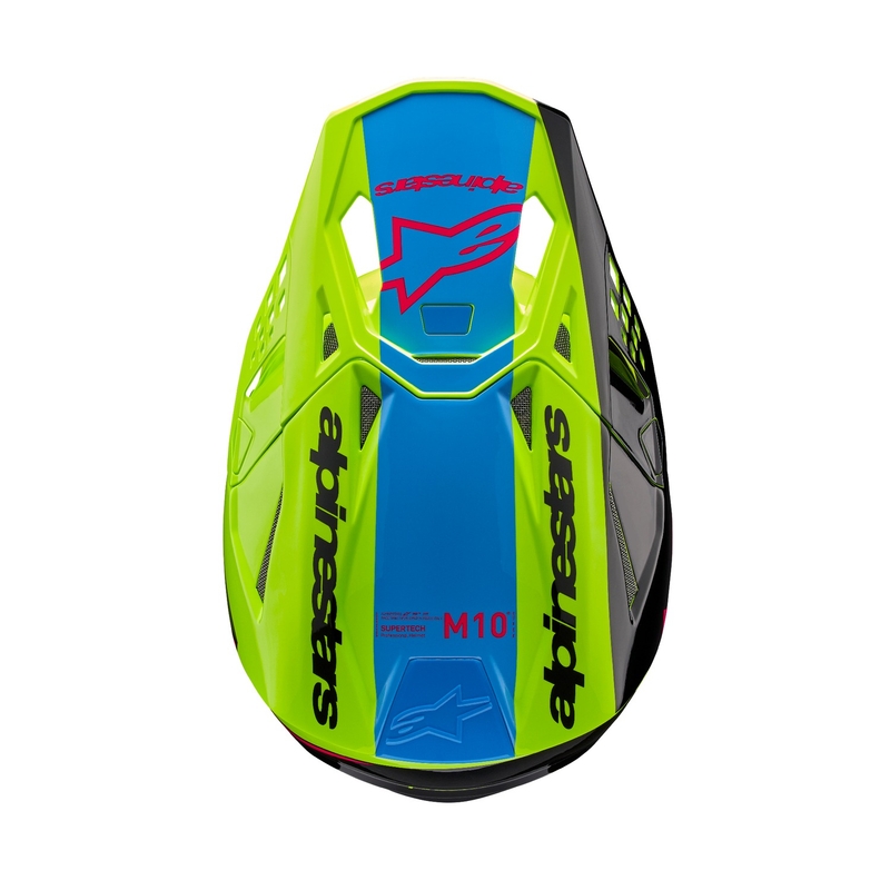Casque motocross Alpinestars Supertech S-M10 Unite jaune fluo-noir-rose