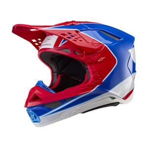 Casque motocross Alpinestars Supertech S-M10 Aeon rouge fluo-bleu