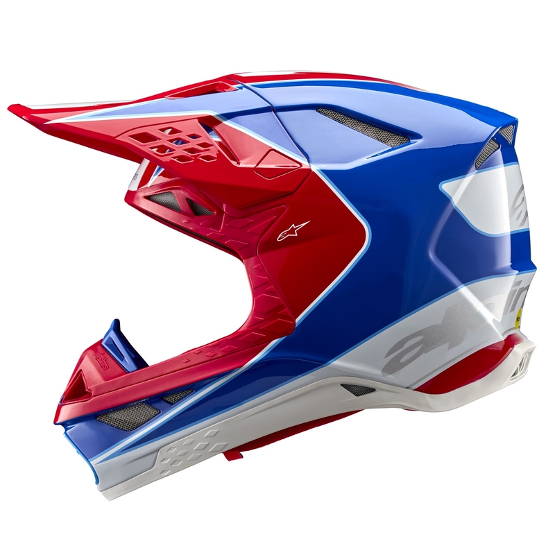 Casque motocross Alpinestars Supertech S-M10 Aeon rouge fluo-bleu