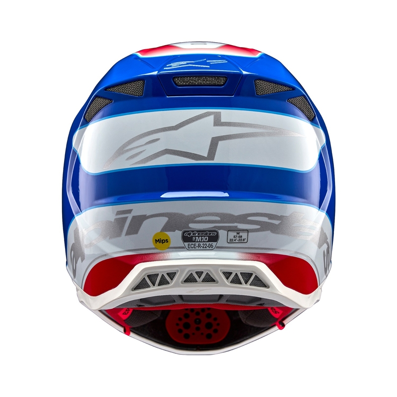 Casque motocross Alpinestars Supertech S-M10 Aeon rouge fluo-bleu