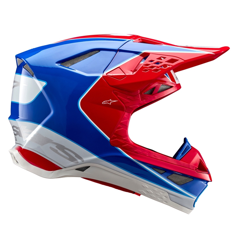 Casque motocross Alpinestars Supertech S-M10 Aeon rouge fluo-bleu