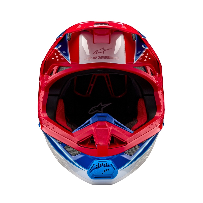 Casque motocross Alpinestars Supertech S-M10 Aeon rouge fluo-bleu