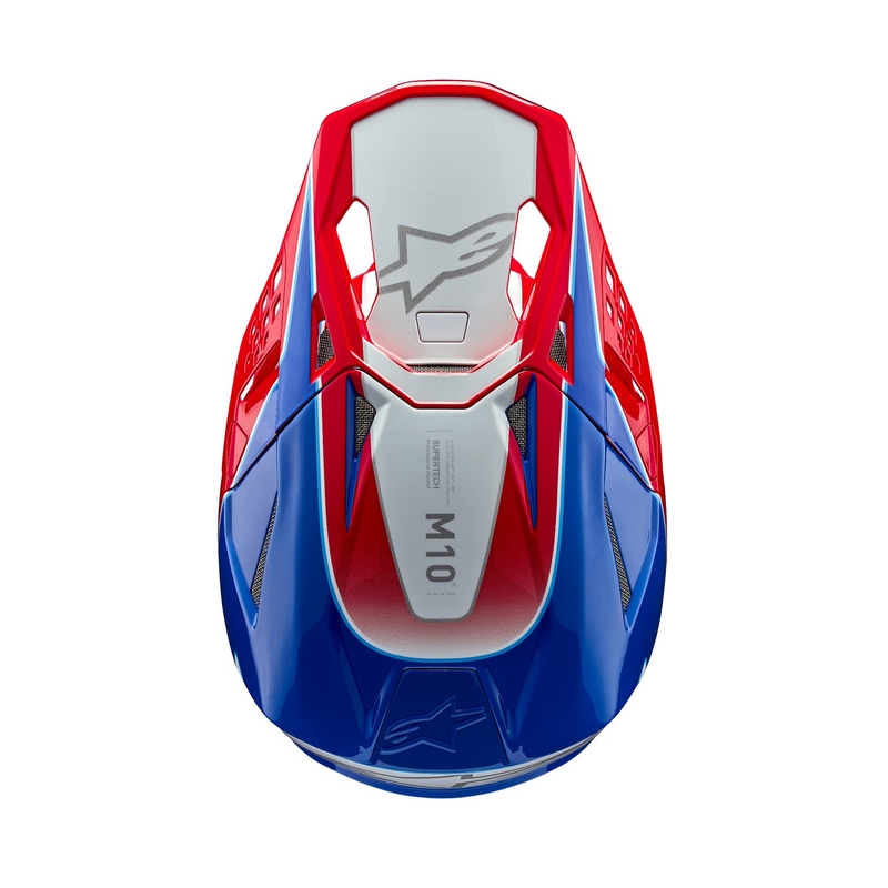 Casque motocross Alpinestars Supertech S-M10 Aeon rouge fluo-bleu