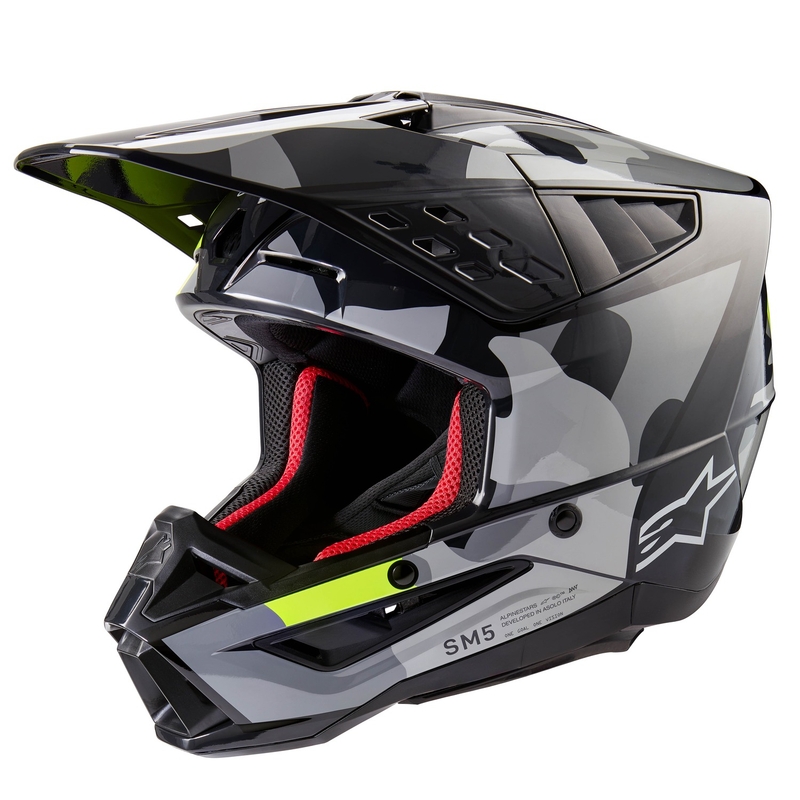 Casque motocross Alpinestars S-M5 Rover 2 gris foncé-jaune fluo