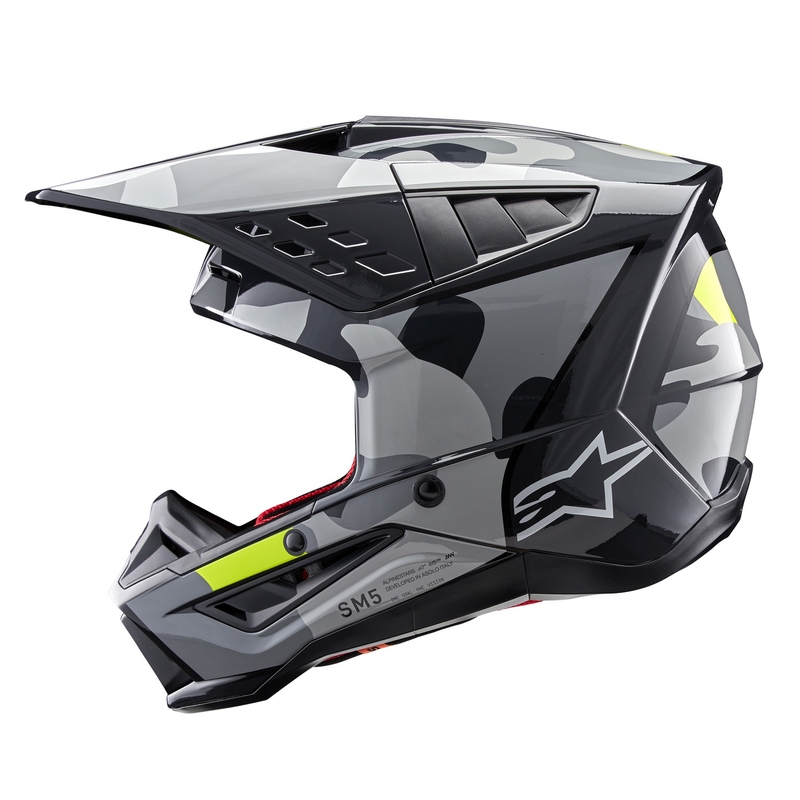 Casque motocross Alpinestars S-M5 Rover 2 gris foncé-jaune fluo
