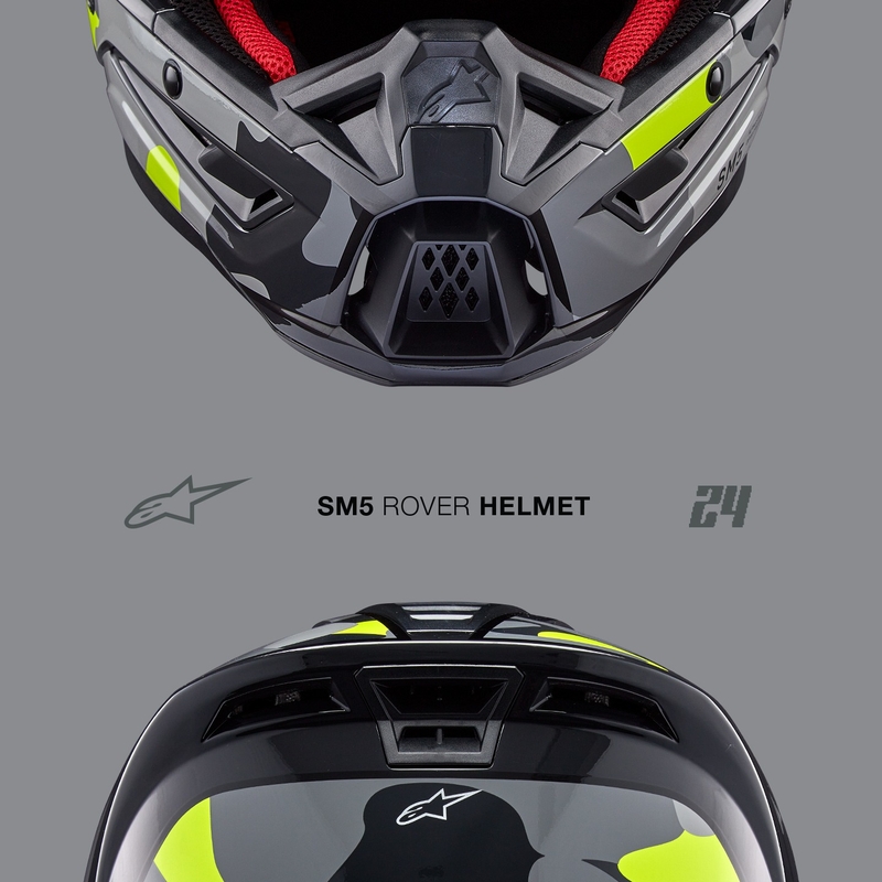 Casque motocross Alpinestars S-M5 Rover 2 gris foncé-jaune fluo