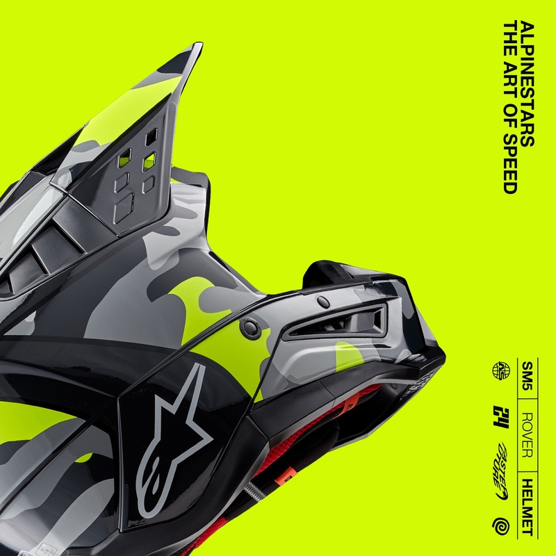 Casque motocross Alpinestars S-M5 Rover 2 gris foncé-jaune fluo
