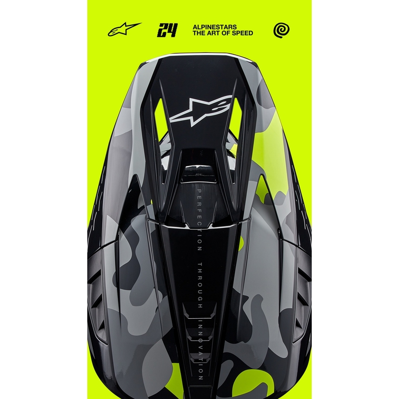 Casque motocross Alpinestars S-M5 Rover 2 gris foncé-jaune fluo