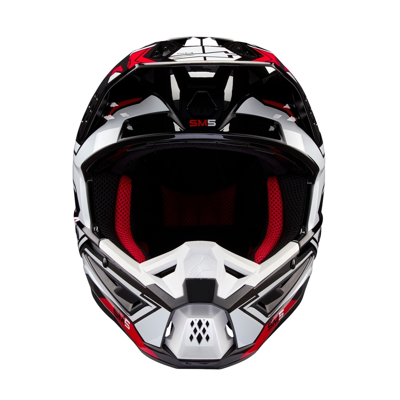 Alpinestars S-M5 Action 2 Black-White-Fluo Red Motocross Helmet